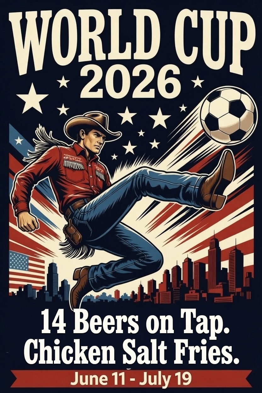 World Cup 2026 at The Stranded — 14 beers on tap, chicken salt fries, June 11 to July 19